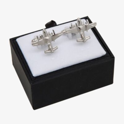 Equilibrium Silver Plated Aeroplane Cufflinks 69652