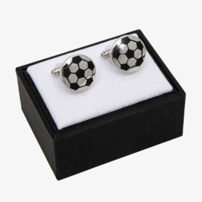 Equilibrium Silver Plated Football Cufflinks 69650