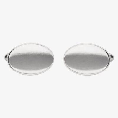 Sterling Silver Oval Engraveable Cufflinks 70-7020