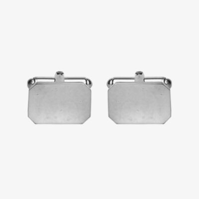 Sterling Silver Cut Corner Rectangular Engraveable Cufflinks 70-7018
