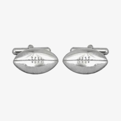 Sterling Silver Rugby Ball Cufflinks 70-1066
