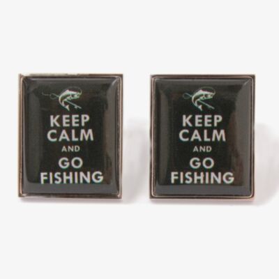 Keep Calm And Go Fishing Cufflinks 90-1546