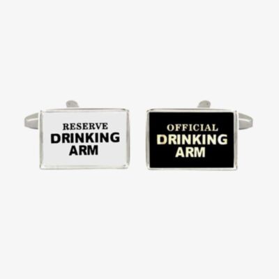 Drinking Arm Black and White Cufflinks 90-1332