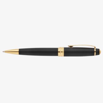 Cross Bailey Matte Black Lacquer & 23ct Gold Ballpoint Pen AT0452-24