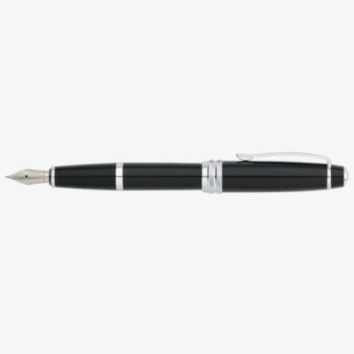 Cross Bailey Black Lacquer Stainless Steel Medium Nib Fountain Pen AT0456-7MS