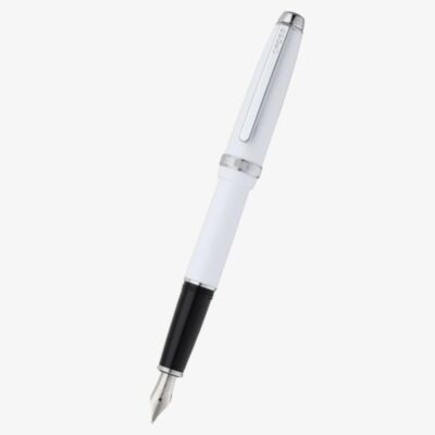 Cross Lume White & Chrome Stainless Steel Medium Nib Fountain Pen AT0806-2MS