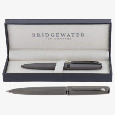 Bridgewater Stirling Matte Grey & Gunmetal Ballpoint Pen 337453