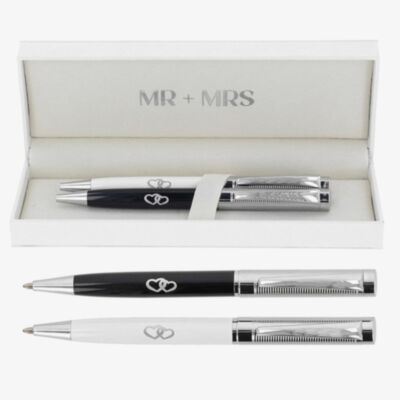 Bridgewater White & Black Mr & Mrs Boxed Occasion Pen 341500