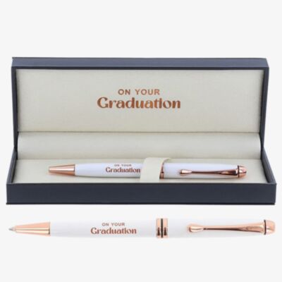 Bridgewater White & Rose Gold Graduation Occasion Pen 346606