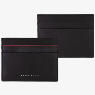 BOSS Gear Black & Red Leather Cardholder HLC007A