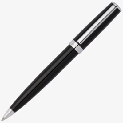 BOSS Gear Icon Black & Chrome Plated Ballpoint Pen HSN2544A
