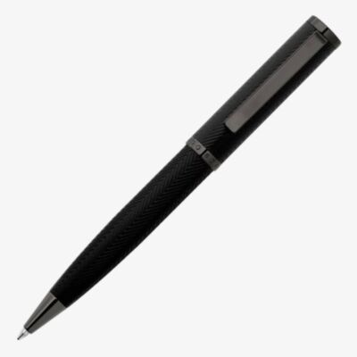 BOSS Formation Herringbone Gunmetal Ballpoint Pen HSI1064D