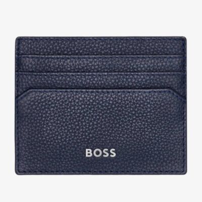 BOSS Classic Grained Navy Card Holder HLC416N