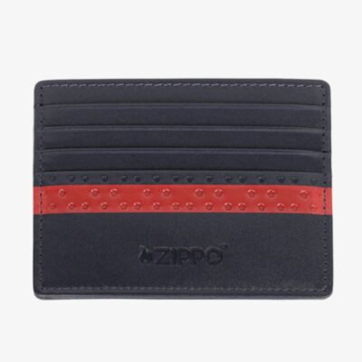 Zippo Navy Blue Red Stripe Card Holder Wallet 2008017