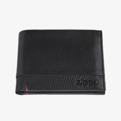 Zippo Black Nappa Leather Tri-Fold Wallet 2006023