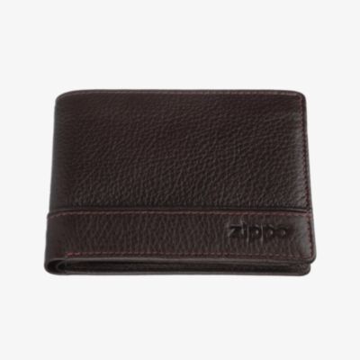 Zippo Brown Leather Tri-Fold Wallet 2006053