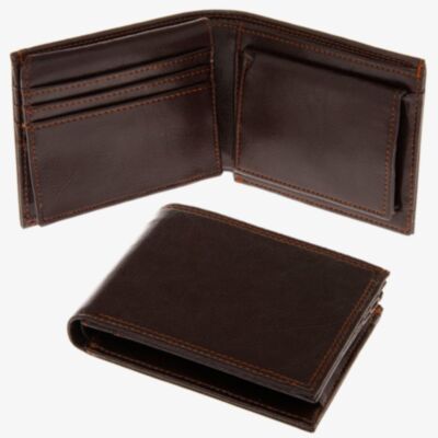 Equilibrium Mens Brown Leather Wallet 6041