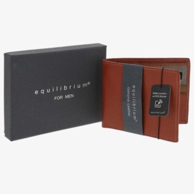 Equilibrium Mens Tan Leather RFID Wallet 349861