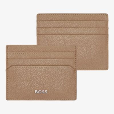 BOSS Classic Grained Camel Card Holder Wallet HLC416X