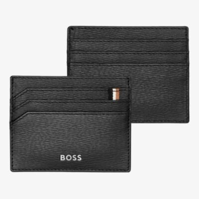 BOSS Iconic Black Card Holder Wallet HLC421A