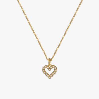 Ted Baker Amore Gold Tone Cubic Zirconia Halo Heart Necklace TBJ3832-02-02