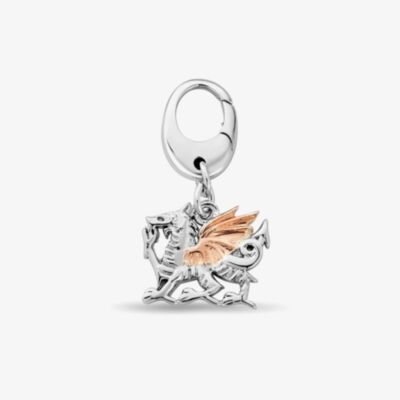 Clogau Tree Of Life Silver 9ct Rose Gold Insignia Welsh Dragon Dangle Charm 3SWDN0782