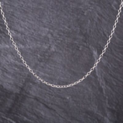 Pre-Owned 9ct White Gold Diamond Cut 18 Inch Belcher Chain 41011158