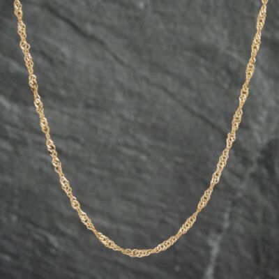 Pre-Owned 9ct Yellow Gold Twisted 22 Inch Curb Chain 41021477