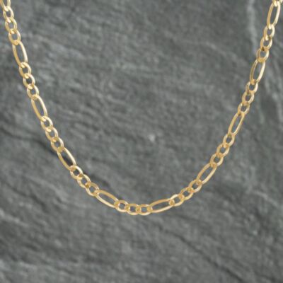 Pre-Owned 9ct Yellow Gold 3+1 18 Inch Figaro Chain 41021497