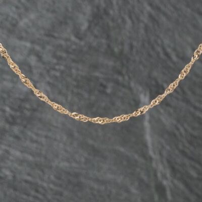 Pre-Owned 9ct Yellow Gold Twisted 16 Inch Curb Chain 41021566