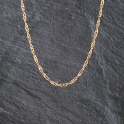 Pre-Owned 9ct Yellow Gold Twisted 16 Inch Curb Chain 41021592