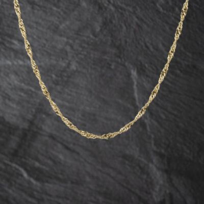 Pre-Owned 9ct Yellow Gold Twisted 18 Inch Curb Chain 410402162766