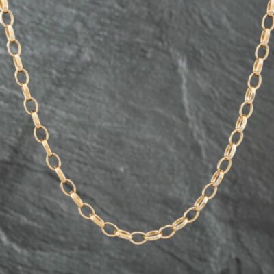 Pre-Owned 9ct Yellow Gold Oval 22 Inch Belcher Chain 41041038