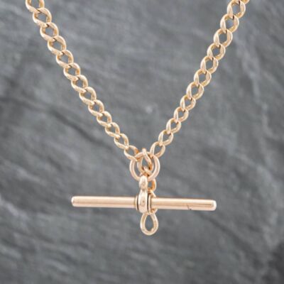 Pre-Owned 9ct Rose Gold 18 Inch T-Bar Albert Chain 41041277