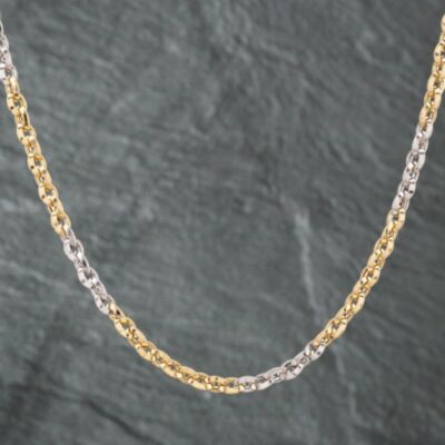 Pre-Owned 14ct Two Colour Gold 18 Inch Belcher Chain 41041304