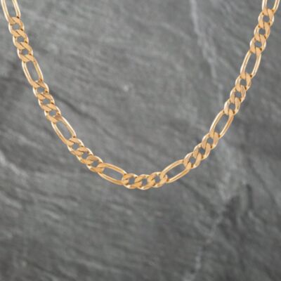 Pre-Owned 9ct Yellow Gold 3+1 23 Inch Figaro Chain 41041347