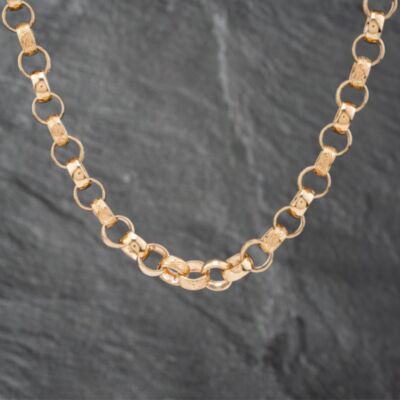 Pre-Owned 9ct Yellow Gold Patterned Link 24 Inch Belcher Chain 41041390