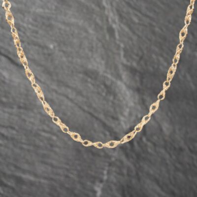 Pre-Owned 9ct Yellow Gold Fancy Link 25 Inch Twist Chain 41041401