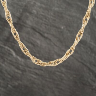 Pre-Owned 9ct Yellow Gold Rope & Plain Link 22 Inch Prince Of Wales Chain 41041442