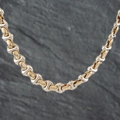 Pre-Owned 9ct Two Colour Gold Fancy 18 Inch Chain 41041456