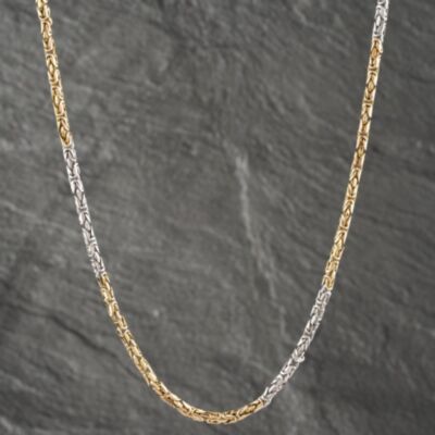 Pre-Owned 14ct Two Colour Gold 22 Inch Byzantine Chain 41041513