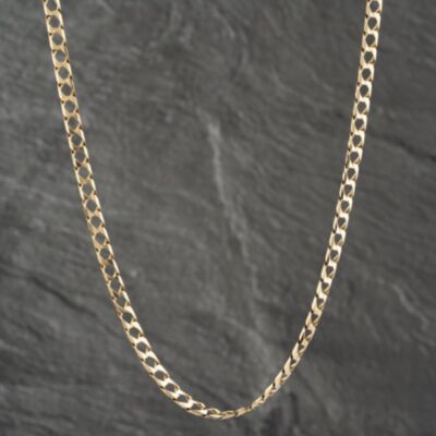 Pre-Owned 9ct Yellow Gold Square 23 Inch Curb Chain 41041572