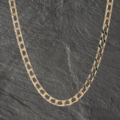Pre-Owned 9ct Yellow Gold Square 20 Inch Curb Chain 41041573