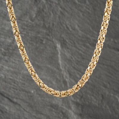 Pre-Owned 9ct Yellow Gold 18 Inch Byzantine Chain 41041577