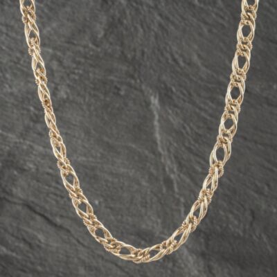 Pre-Owned 9ct Yellow Gold Fancy Double 25 Inch Curb Chain 41041578