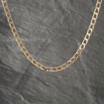 Pre-Owned 9ct Yellow Gold Square Link 18 Inch Curb Chain 41041588
