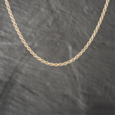 Pre-Owned 9ct Yellow Gold Solid 15 Inch Rope Chain 41041591