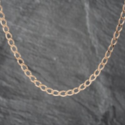 Pre-Owned 9ct Yellow Gold Flat Oval 19 Inch Curb Chain 41041610