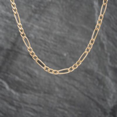 Pre-Owned 9ct Yellow Gold 3+1 18 Inch Figaro Chain 41041611
