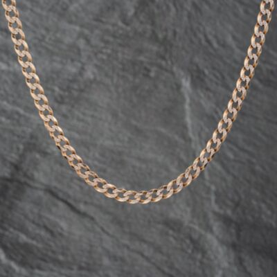 Pre-Owned 9ct Two Colour Gold 18 Inch Curb Chain 41041625